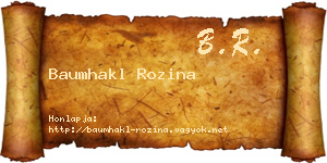 Baumhakl Rozina névjegykártya
